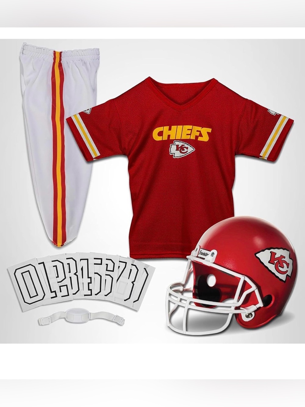 Franklin Kansas City Chiefs Uniform Set NFL Football Jersey Helmet Kids Medium